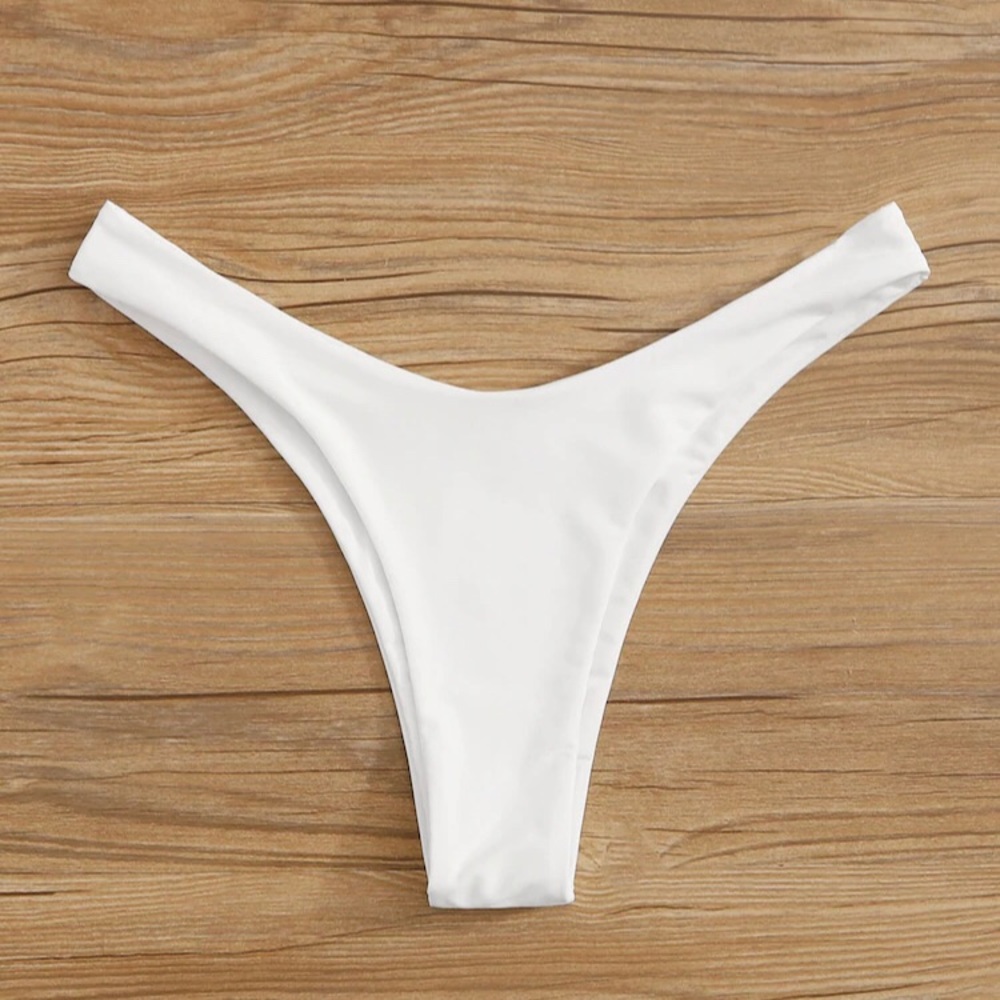 White High Cut Bikini Bottoms